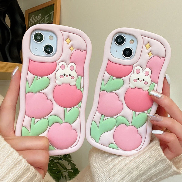 Spring Tulip Bunny iPhone Case