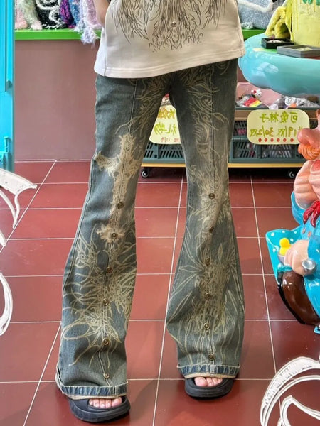 パンツ PARANOID grunge black flared denim Y2K 1724222263af87650aff3028826ec5