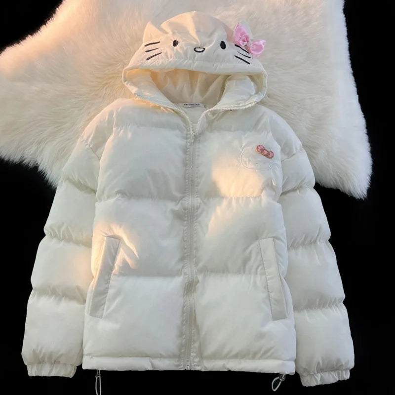 White Kitty Bomber Jacket