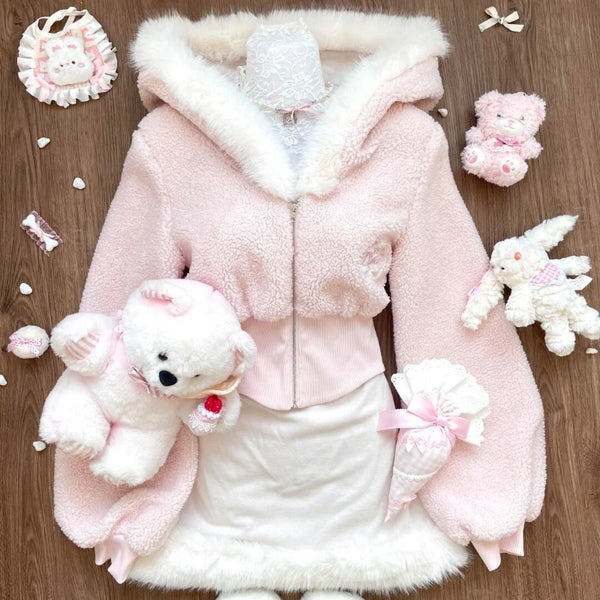 Pink Princess Soft Snow Fairy Outfit Set Skirt & Hoodie – Kawaii Babe