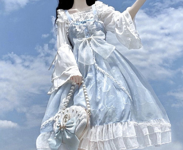 white christmas dresses Alice in Fairyland Blue Princess Lolita Dress