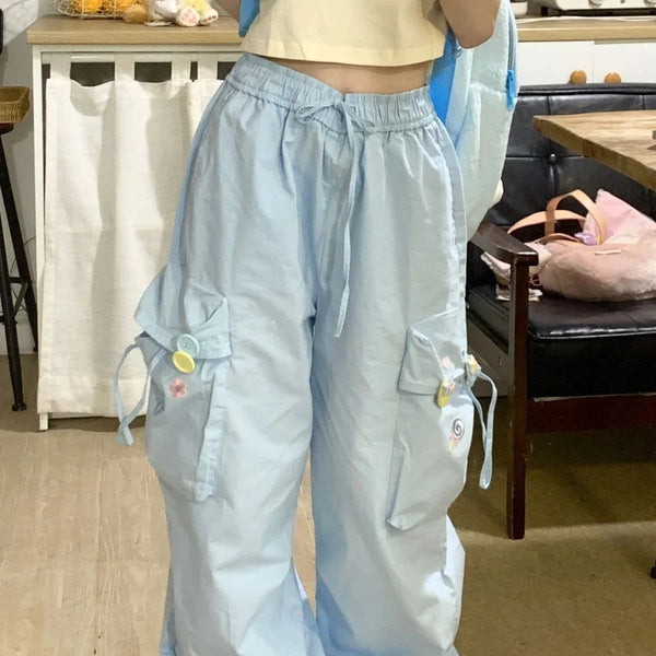 Baby Blue Cargo Bubble Pant Set