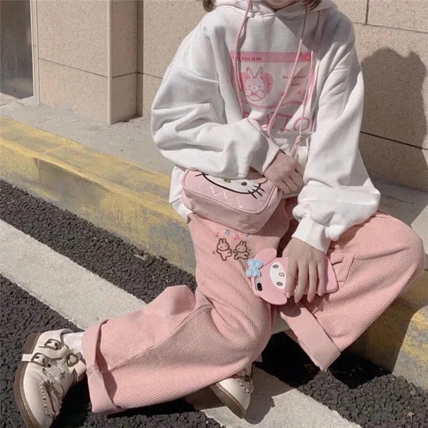 スカート Hashtag DDD Dopamine Thin Corduroy Love Collage Petal Pants Chunky Cord Pull On Pants-Rose Petal Pink | Boden USA