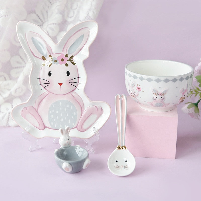 Bunny sweet tea party set - bunny - rabbit - ceramic - easter - kettle