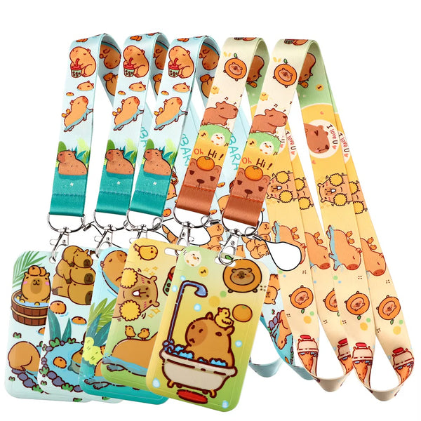 Cute Capybara Lanyard & Card Holder Necklace | Kawaii Babe