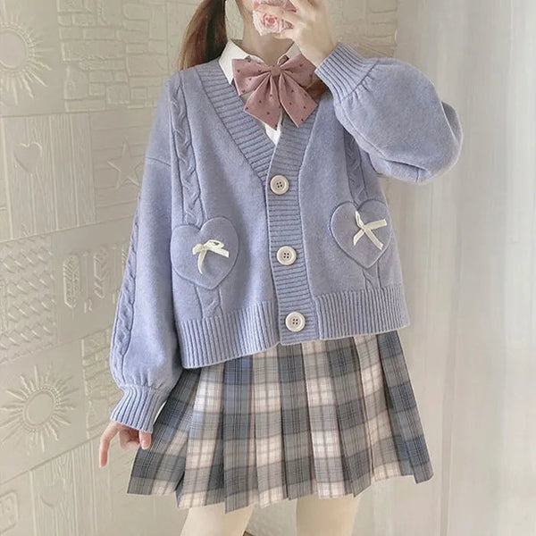 Storybook knits pastel bow detail online cardigan w pockets S oversized girly cute