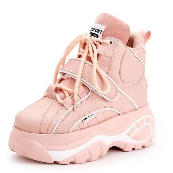 Pink Wedge Babydoll Platform Sneakers Shoes Heels Cute Kawaii Babe