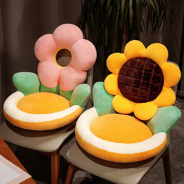 Plush Floral Seat Cushion Sunflower Stuffed Animal | Kawaii Babe