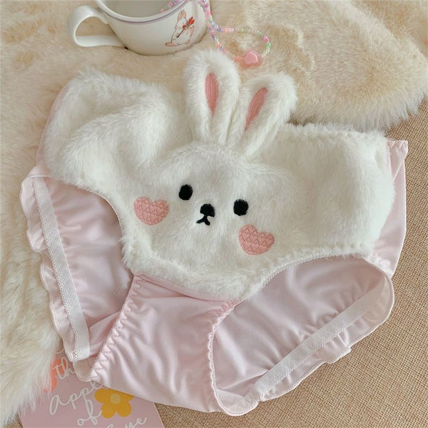 Fluffy bunny undies - bunny ears - rabbit - fuzzy panties - underwear