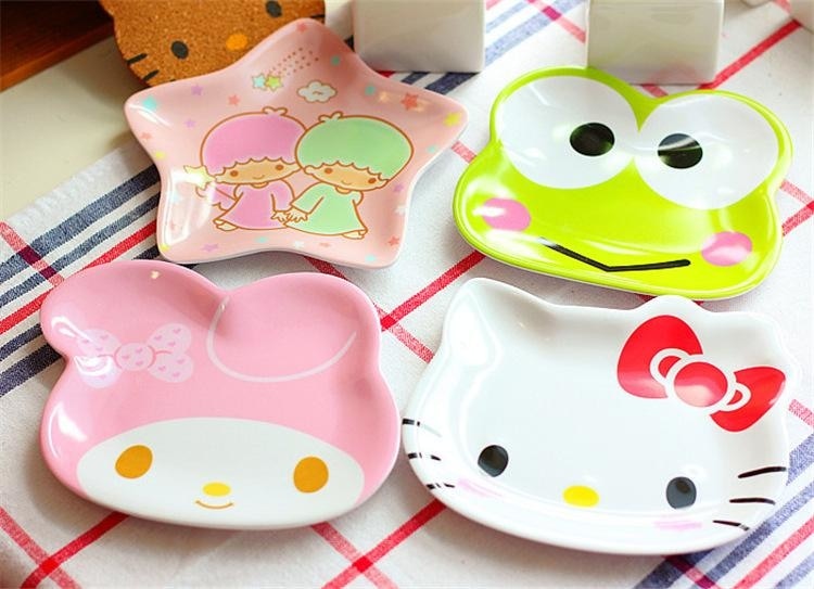 Kawaii dinner plates - dinner plate - dinnerware - frog - hello kitty - keroppi