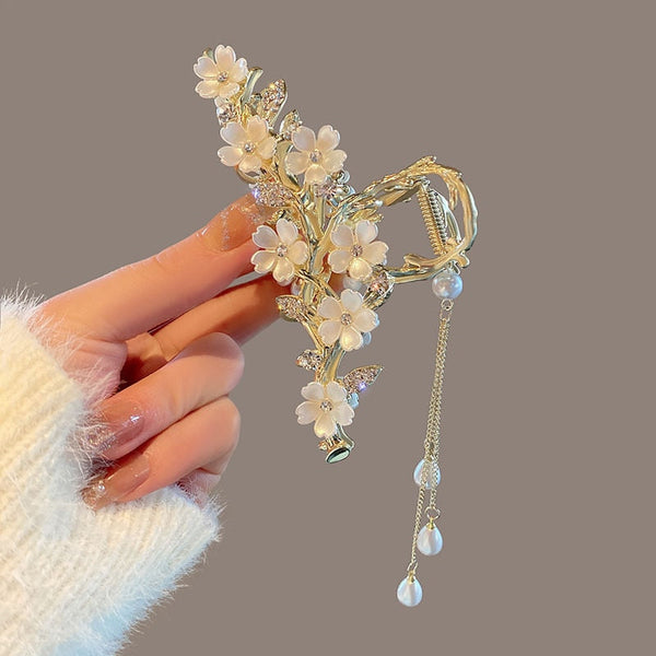 Gold Pearl Safety Pin Hair Claw Hair Accessory Amazon.com : KCHIES Pearl Hair Clips Gold Snap Hairpins  main image 3