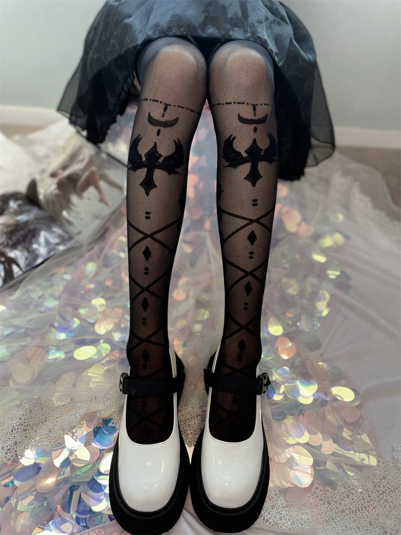 Sheer Lolita Nylon Thigh Highs - nylon, nylons, socks, stockings, tights Kawaii Babe