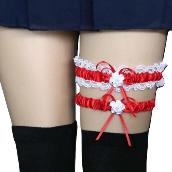 Ruffled Garter Belt Set Elastic Wedding Bridal Flowers | Kawaii Babe Ruffled Garter Belt Set Elastic Wedding Bridal Flowers | Kawaii Babe