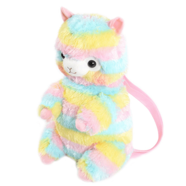 rainbow alpaca backpack alpacasso furry soft plush toy llama stuffed animal pastel fairy kei kawaii fashion cgl little space dd/lg by ddlg playground