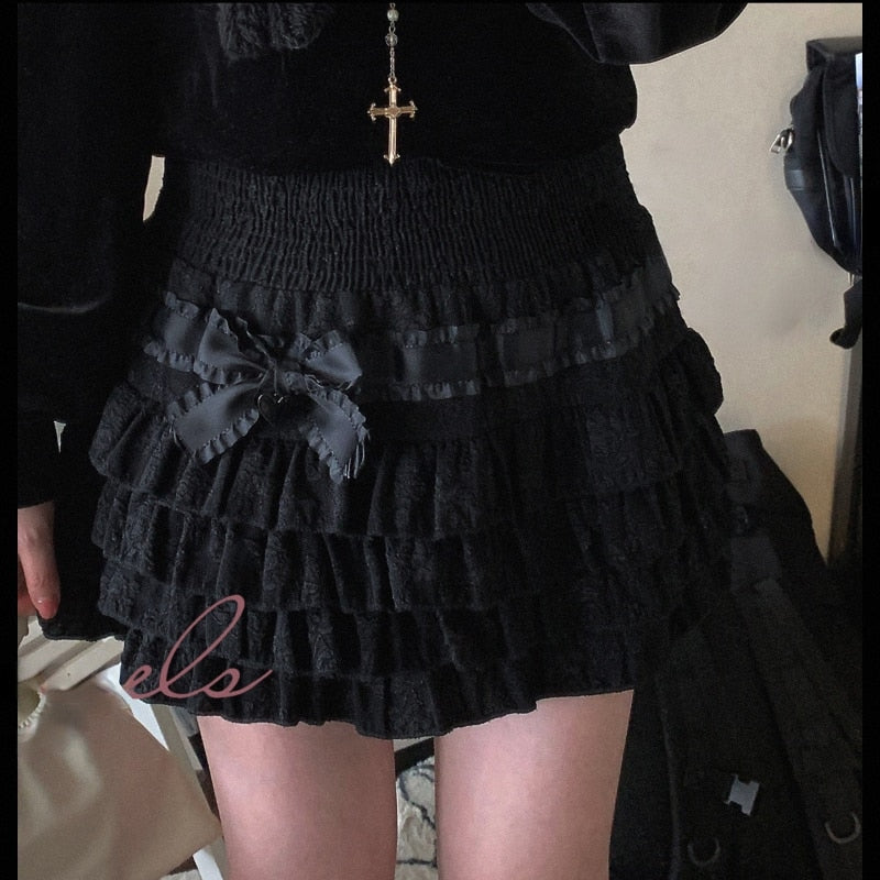 Angel Cake Skirt - Black - skirt
