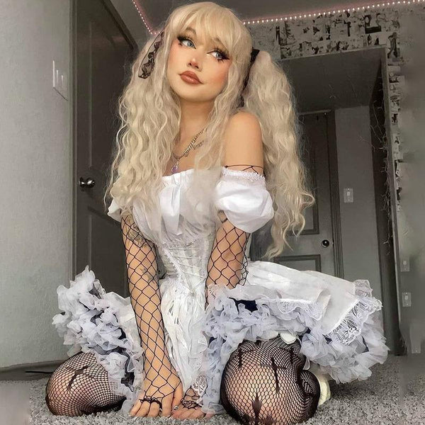 Babydoll Maiden Maid Lolita Dress Goth Tutu Skirt Dark Fashion Kawaii –  Kawaii Babe