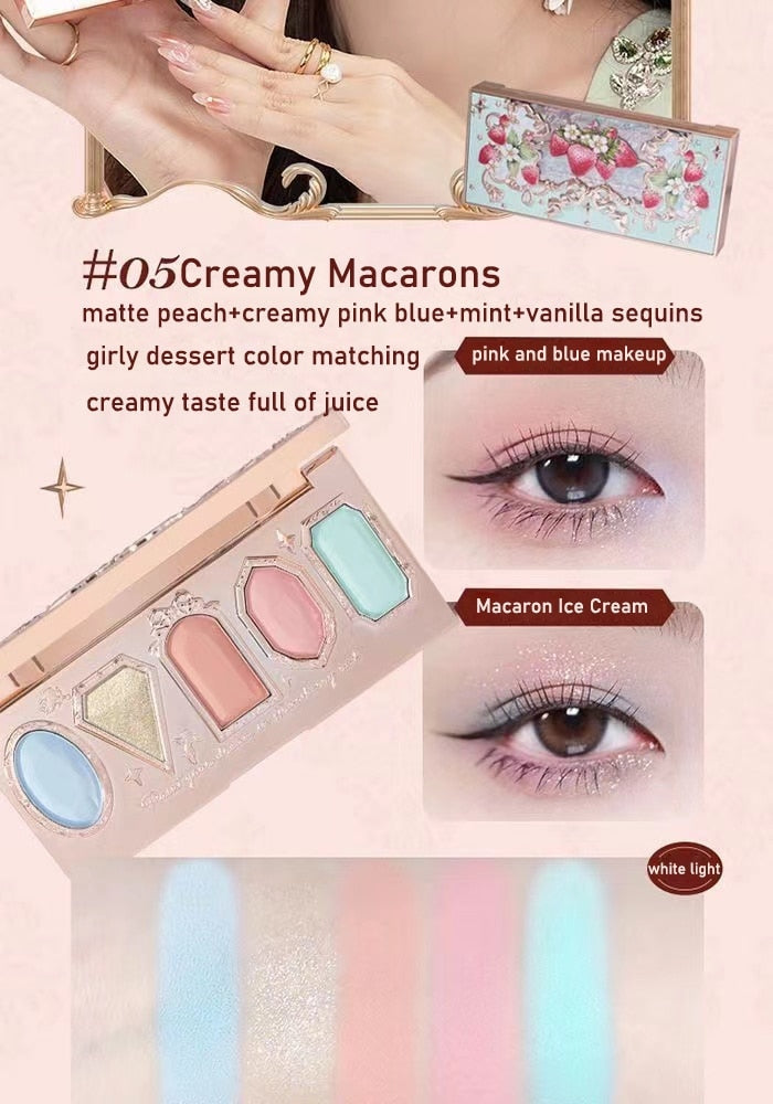 Berry Angelic Eyeshadow Palette - 5 Creamy Macaron - eyeshadow