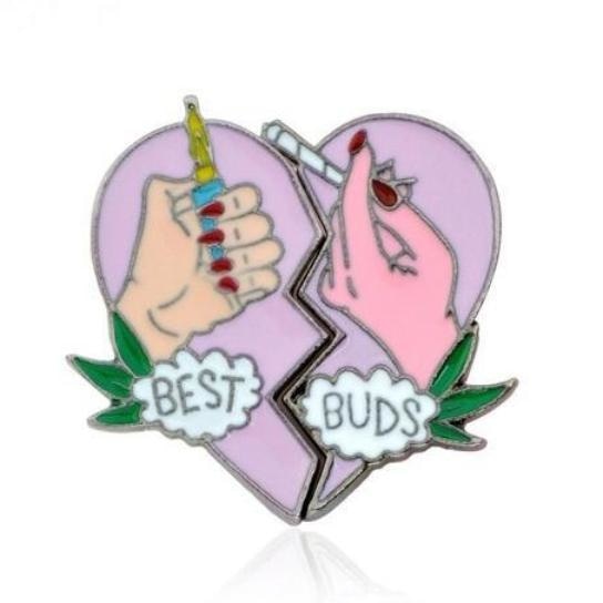 Best Buds Pin Marijuana Mary Jane Weed Joint 420 Toker Smoker Enamel Pin Lapel Pin brooch 