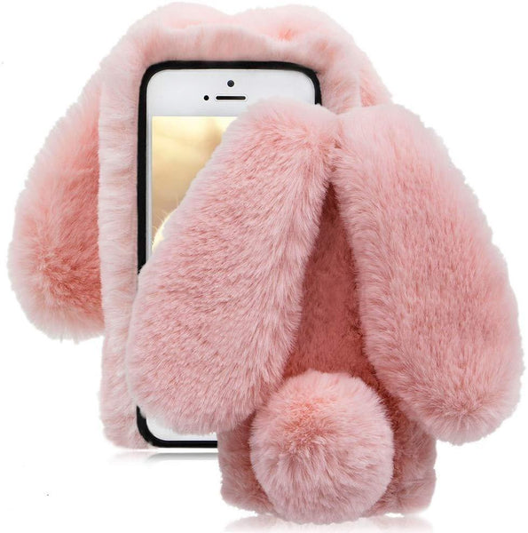 Furry Fuzzy Bunny Rabbit Ear Phone Case Apple Iphone Kawaii