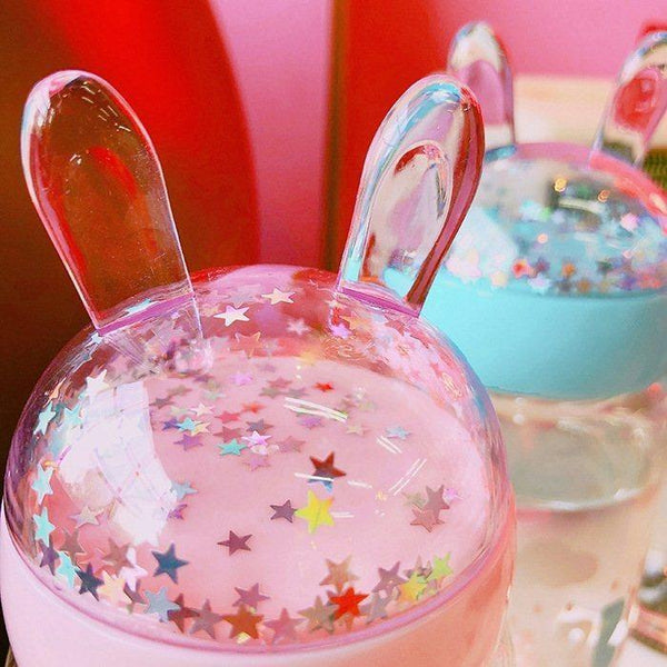 Kawaii Bunny Rabbit Ear Clear Water Bottle Cute Drink