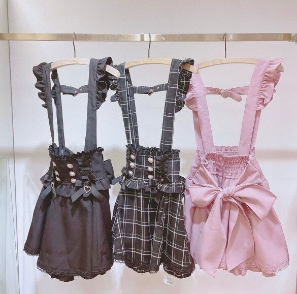 Kawaii Lolita Ruffle Overalls Suspenders Shorts