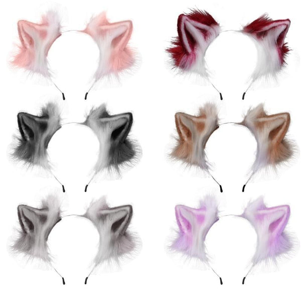 Realistic Animal ears,Luxury furry ears,Fox ear,Wolf ear,Bunny  ear,Lolita，Cat ears,Chocolate neko ears,Kawaii kitty ears,Bunny ears