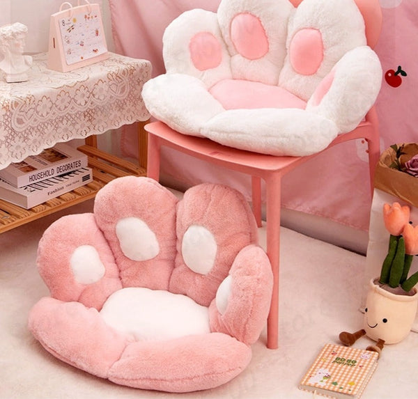 QYA Computer Chair Cushion Pink, Cute Seat Cushion with Backrest Non-Slip,  Kawaii Chair Pillow for Gamer Chair, Comfy Chair Cushion for Bedroom (32x