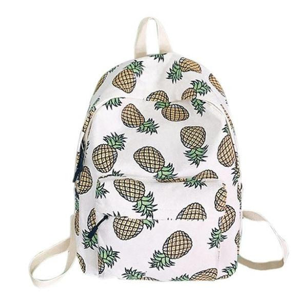Pineapple Backpack Book Bag Knapsack Fruit Tropical Kawaii Babe