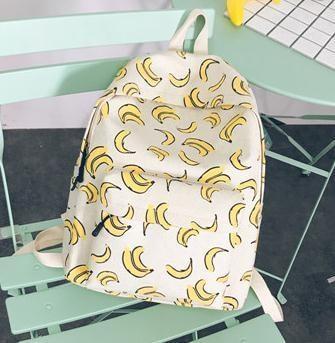 Banana Book Bag Backpack Harajuku Kawaii Fashion Bag Tropical Fruit 