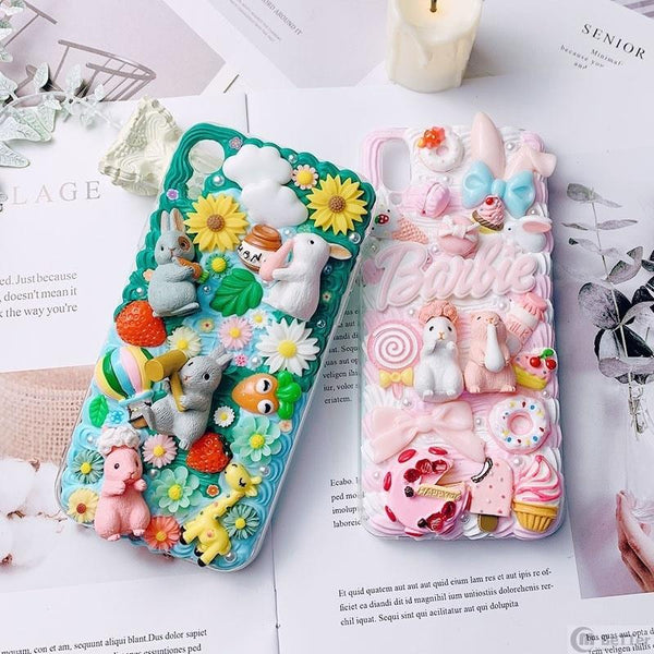 Custom Decoden Phone Case Custom Kawaii Phone Case Bunny Decoden