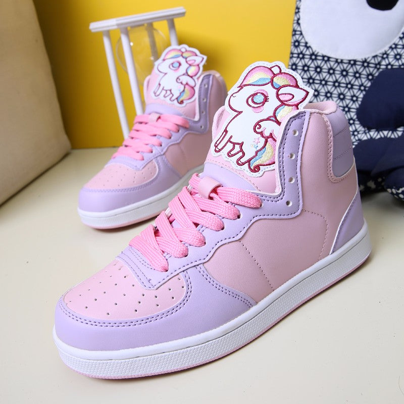 fairy kei pastel unicorn pegasus hi top sneakers high tops shoes candy colored sweet lolita yume kawaii harajuku japan fashion by kawaii babe