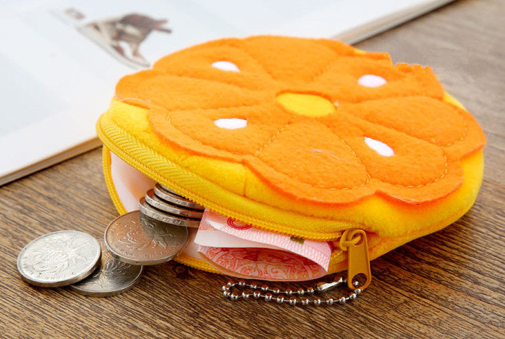 tropical fruit summer coin bag pouch purse handbag zipper compartment watermelon orange pineapple kiwi kawaii babe