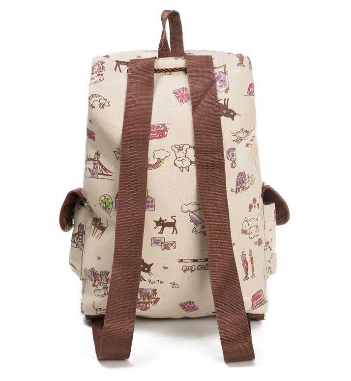 japanese kitten oriental kitty cat book bag rucksack backpack canvas japan harajuku chinese china art artwork kawaii babe fashion