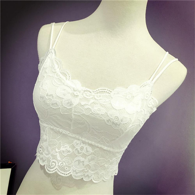 white lace bralette camisole tank top belly cropped shirt elegant dainty small by kawaii babe