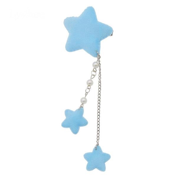 Blue Star Dangling Hair Charm Clip Hairclip Pin Fairy Kei Harajuku Japan Kawaii Fashion Pearls