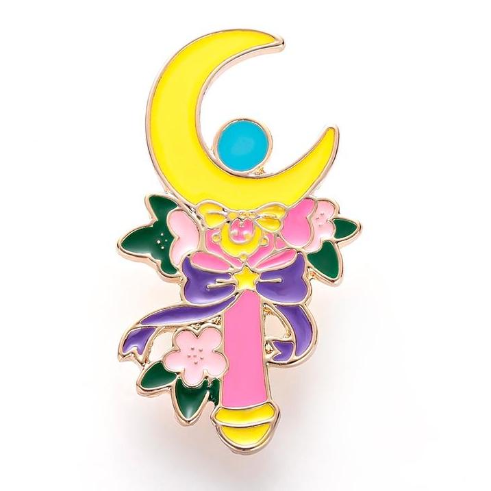 Sailor Moon Wand Enamel Pin Lapel Brooch Magical Girl Mahou Shoujo Otaku Anime Kawaii