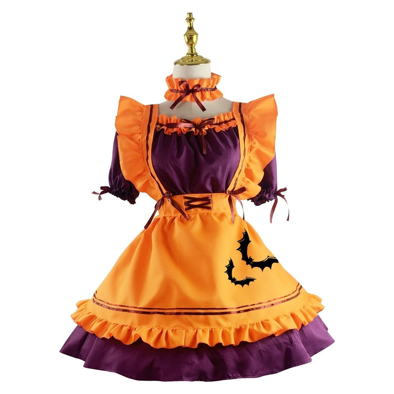 Pumpkin Queen Maid Cosplay - bat, bats, cosmetic, cosplay, costume
