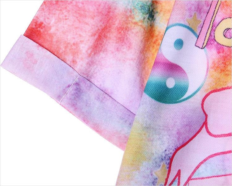 Harajuku J-Fashion FUck You Rainbow Oversized Tee Magical Girl Unicorn T-Shirt 