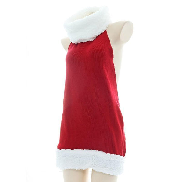 white christmas dresses Santa's Knit Turtleneck Dress Cosplay Outfit white christmas dresses Santa's Knit Turtleneck Dress Cosplay Outfit
