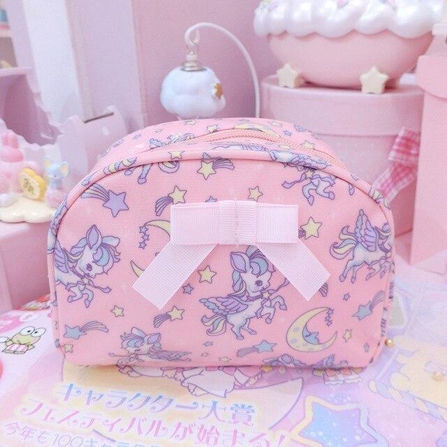 Smol Unicorn Cosmetic Bag - Oval Pink - storage