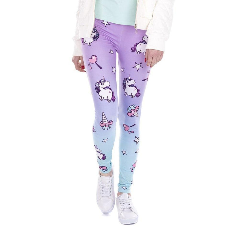 White Purple Unicorn Leggings Yoga Pant Cute Kawaii