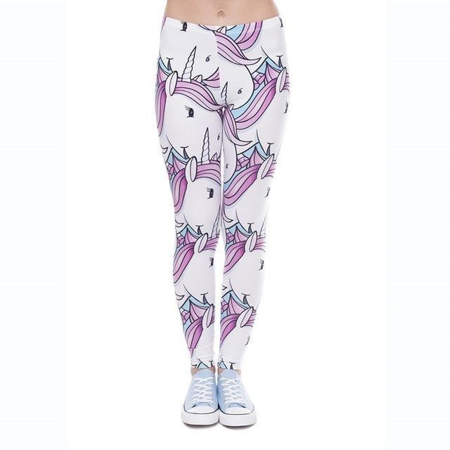 White Purple Unicorn Leggings Yoga Pant Cute Kawaii