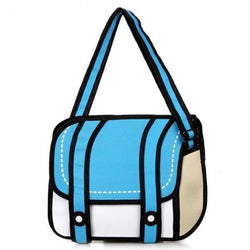 2d cartoon messenger bag - 2 dimensional - 2d - bag - purse - 3d