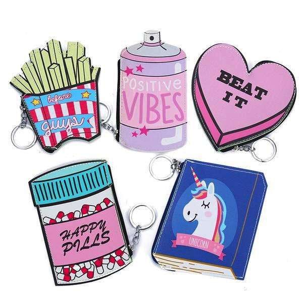 3d keychain coin bags - 3d bag - purse - beat it - chill pills - clutch