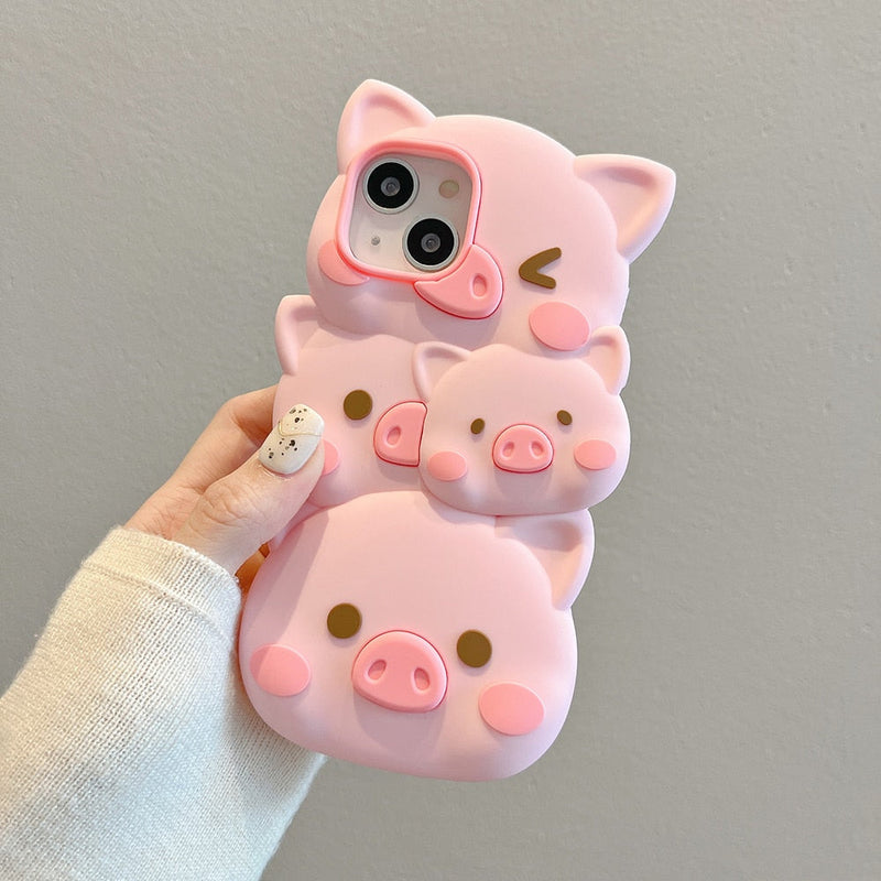 3d piggy iphone case - iphone - kawaii - babe - phone case - cover