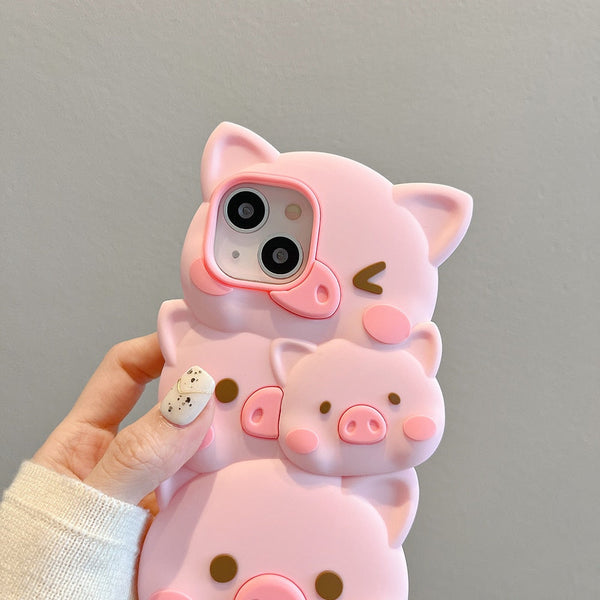 3d piggy iphone case - iphone - kawaii - babe - phone case - cover