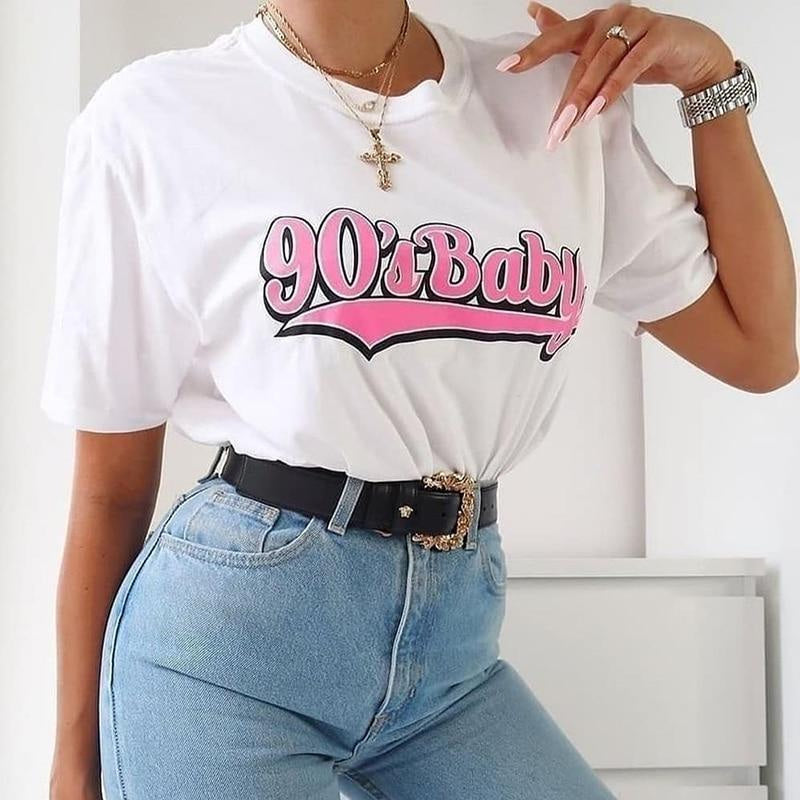 90s baby oversized tee - baby - girl - kid - belly shirts