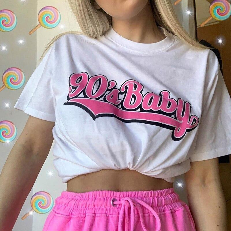 90s baby oversized tee - baby - girl - kid - belly shirts