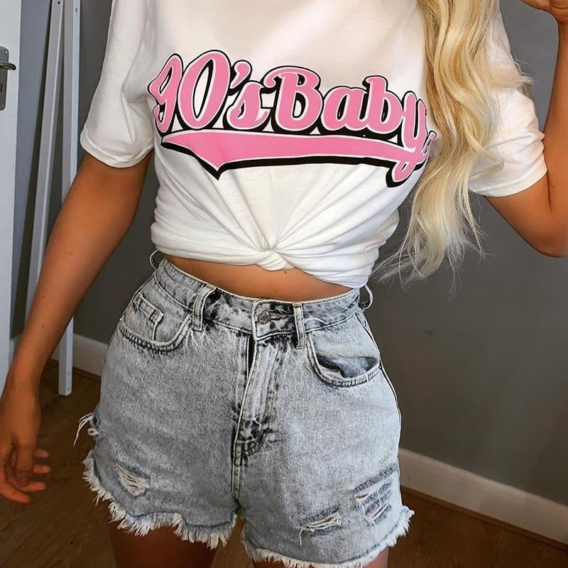 90s baby oversized tee - baby - girl - kid - belly shirts