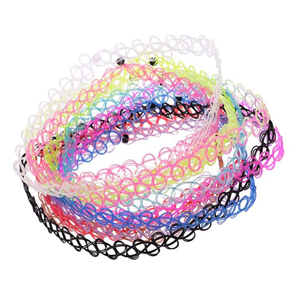 Y2K 90s Choker Necklace Tattoo Stretchy Collar Retro | Kawaii Babe